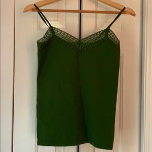 The Limited forest green tank top with lace size M